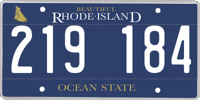RI license plate 219184