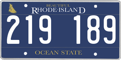 RI license plate 219189