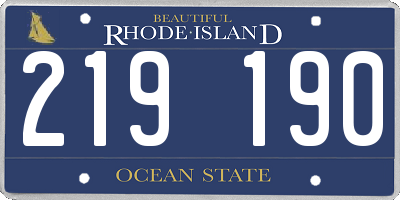 RI license plate 219190