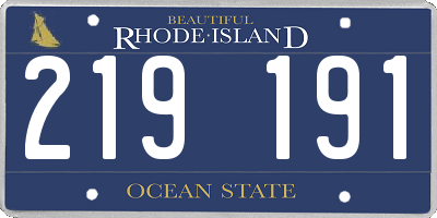 RI license plate 219191