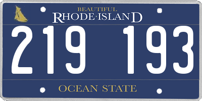 RI license plate 219193