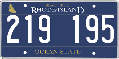 RI license plate 219195