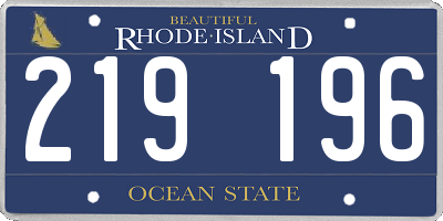 RI license plate 219196