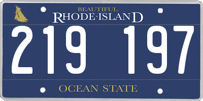 RI license plate 219197