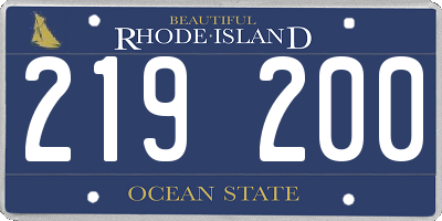 RI license plate 219200