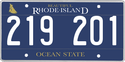 RI license plate 219201