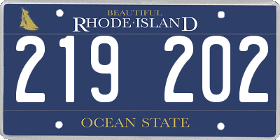 RI license plate 219202