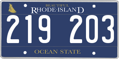 RI license plate 219203