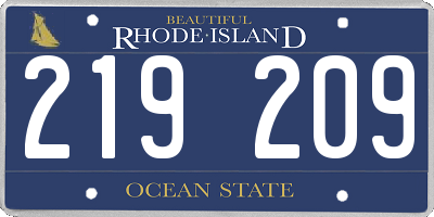RI license plate 219209