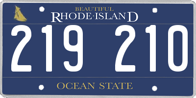 RI license plate 219210