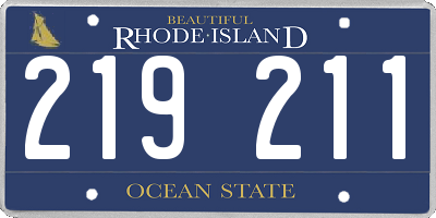 RI license plate 219211