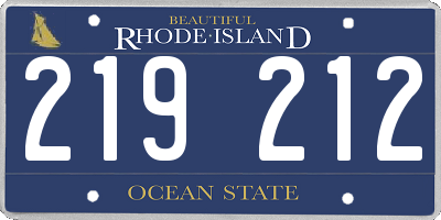 RI license plate 219212