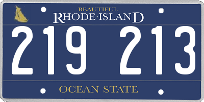RI license plate 219213