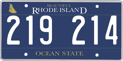 RI license plate 219214