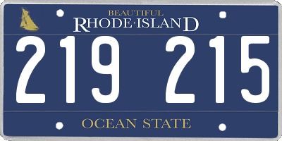 RI license plate 219215