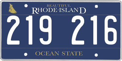 RI license plate 219216