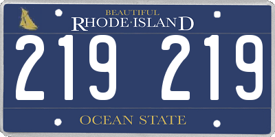 RI license plate 219219