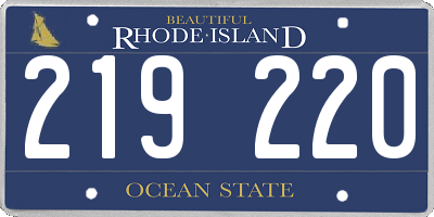 RI license plate 219220