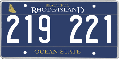 RI license plate 219221