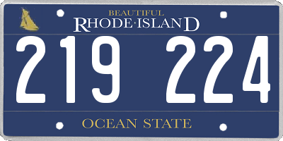 RI license plate 219224