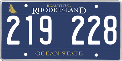 RI license plate 219228