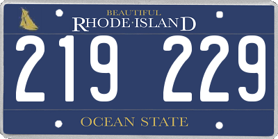 RI license plate 219229