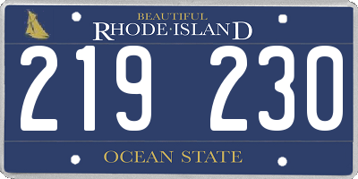 RI license plate 219230