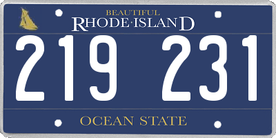 RI license plate 219231