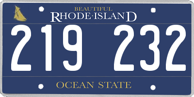 RI license plate 219232