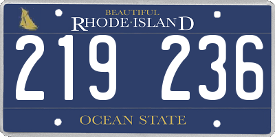 RI license plate 219236