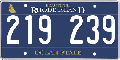 RI license plate 219239