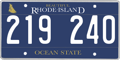 RI license plate 219240