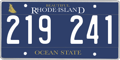 RI license plate 219241