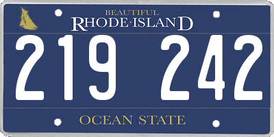 RI license plate 219242