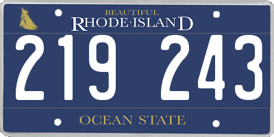 RI license plate 219243