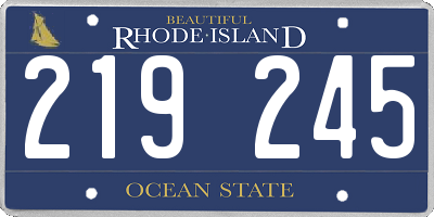 RI license plate 219245