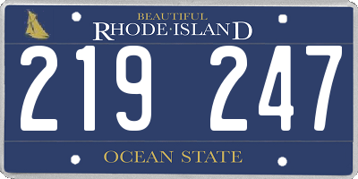 RI license plate 219247