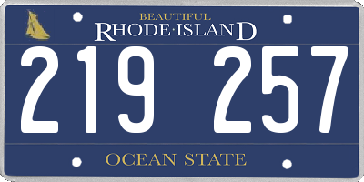RI license plate 219257