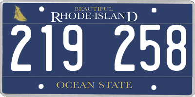 RI license plate 219258