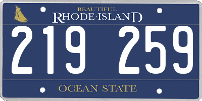 RI license plate 219259