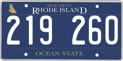RI license plate 219260