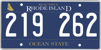 RI license plate 219262