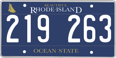RI license plate 219263