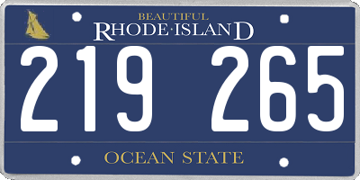 RI license plate 219265