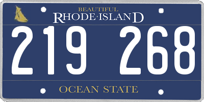 RI license plate 219268