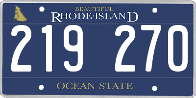 RI license plate 219270