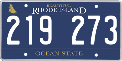 RI license plate 219273