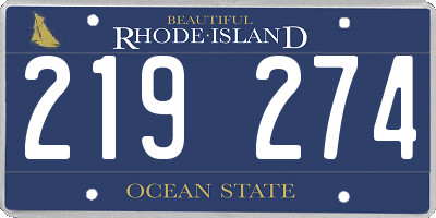 RI license plate 219274