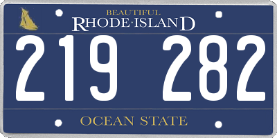 RI license plate 219282