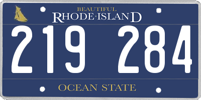 RI license plate 219284